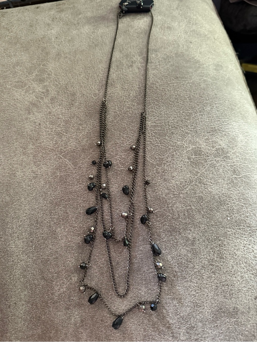 Delicate Multi-Strand Black Bead Necklace - Women Jewelry